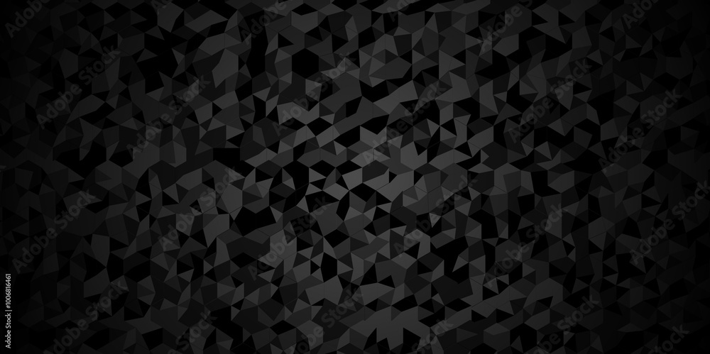 Fototapeta premium Vector geometric seamless gray and black cube square low polygon background. abstract surface creative diamond pattern corporate black Polygon Mosaic triangle texture background.