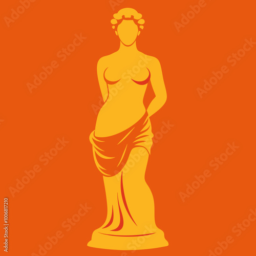 antique statue of venus vector illustration