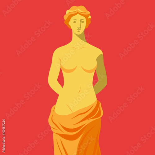 antique statue of venus vector illustration