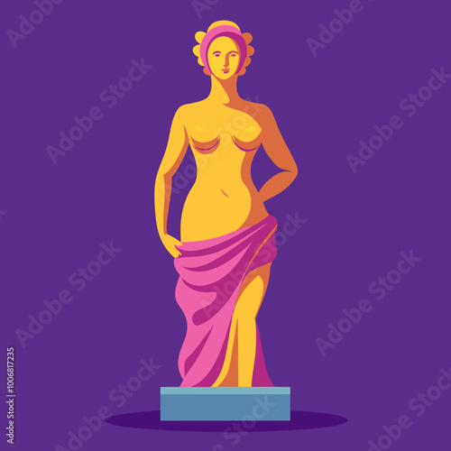 antique statue of venus vector illustration