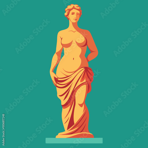 antique statue of venus vector illustration