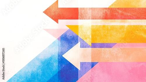 Vibrant abstract arrows in various colors conveying motion and direction, perfect for creative projects and backgrounds.