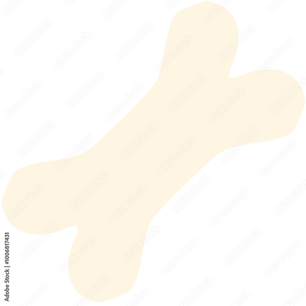 Simple Cartoon Bone Illustration in Beige Simple Cartoon Bone Illustration in Beige
