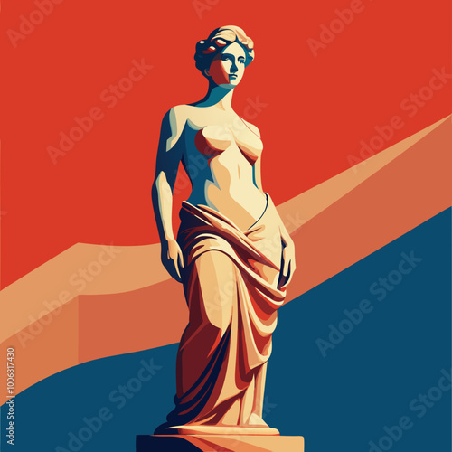 antique statue of venus vector illustration