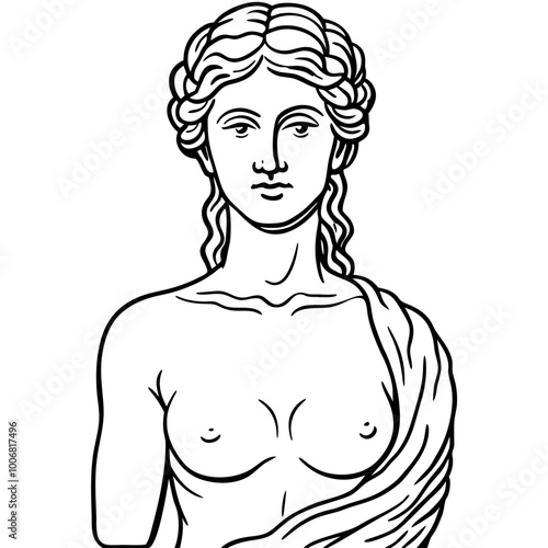 antique statue of venus vector illustration