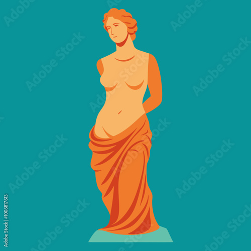antique statue of venus vector illustration