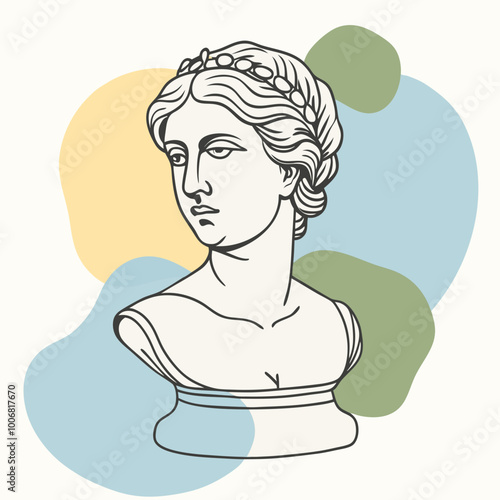 antique statue of venus vector illustration