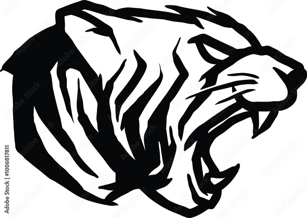 Vector illustration Tiger head mascot logo isolated on a white background Vector illustration Tiger head mascot logo isolated on a white background