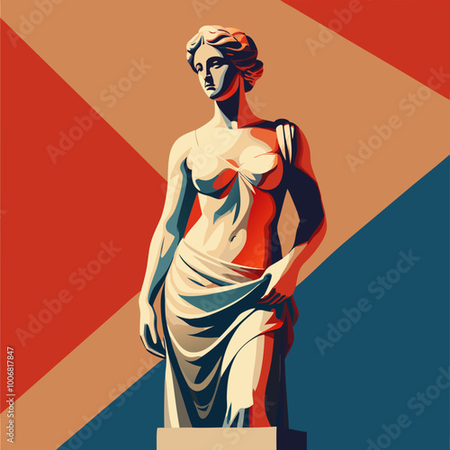 antique statue of venus vector illustration