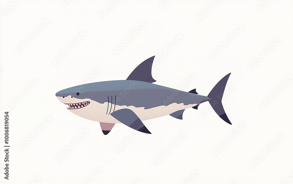 A playful illustration of a cartoon shark swimming swiftly through a tranquil ocean, capturing the essence of marine adventure A playful illustration of a cartoon shark swimming swiftly through a tranquil ocean, capturing the essence of marine adventure