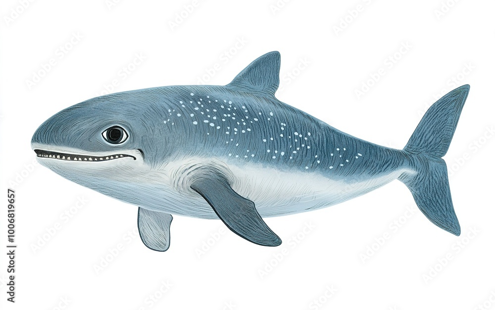 Obraz premium Exploring the depths with a stunning artist's rendition of a prehistoric fish swimming gracefully in a pale blue ocean