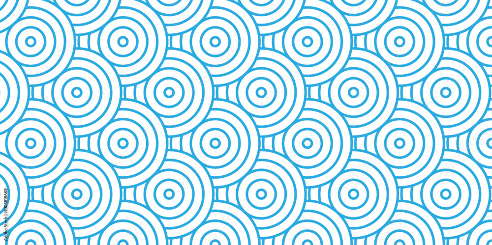 Overlapping blue Pattern Minimal diamond geometric transparent waves spiral abstract circle wave line. seamless tiles stripe geometric create retro traditional fabric pattern white background.