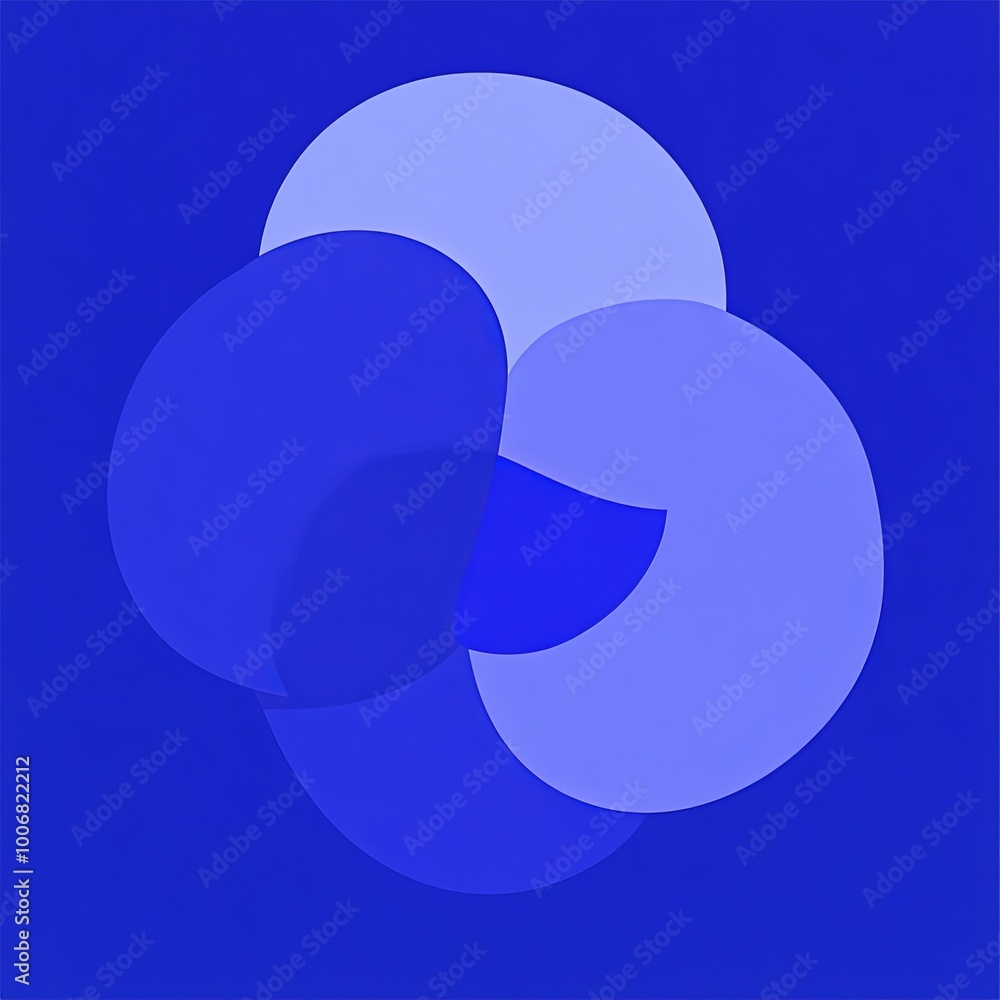 Abstract Geometric Shapes with Blue Circle, Square, and Flower-Like Designs Abstract Geometric Shapes with Blue Circle, Square, and Flower-Like Designs
