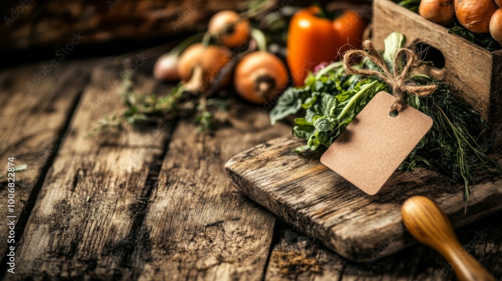 Fresh Vegetables on Rustic Wooden Table Fresh Vegetables on Rustic Wooden Table