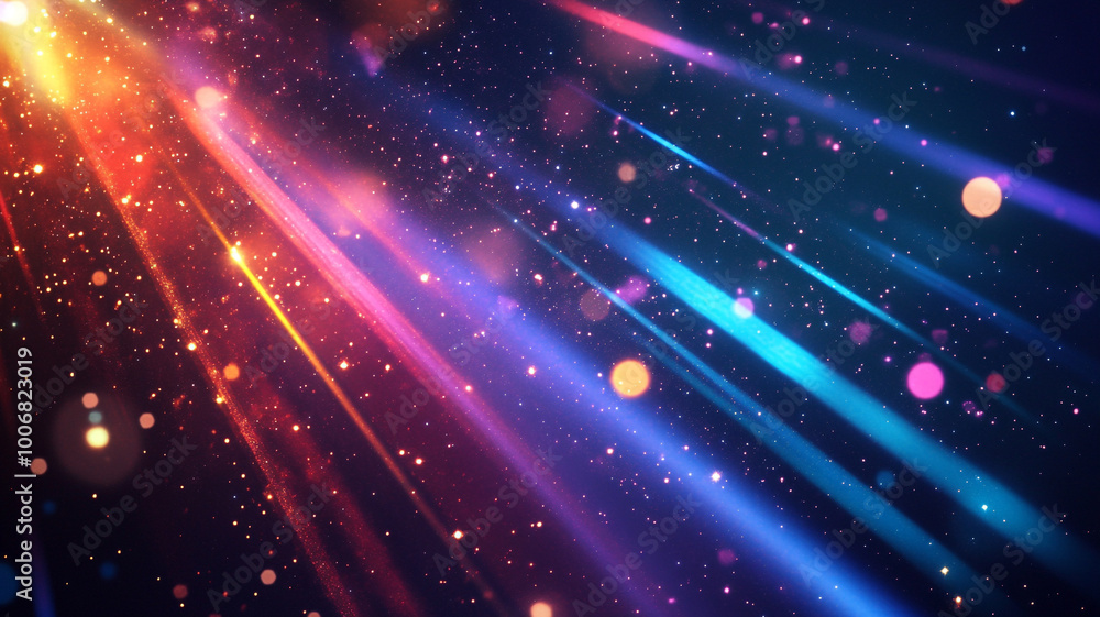 Abstract background with colorful laser beams and stars. Abstract background with colorful laser beams and stars.
