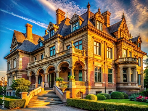 William L Harkness Hall architectural detail showcasing classic design and historic elegance in sunlight photo