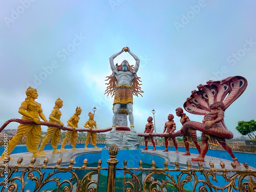 statue of indian god mahakaal during samudra manthan
