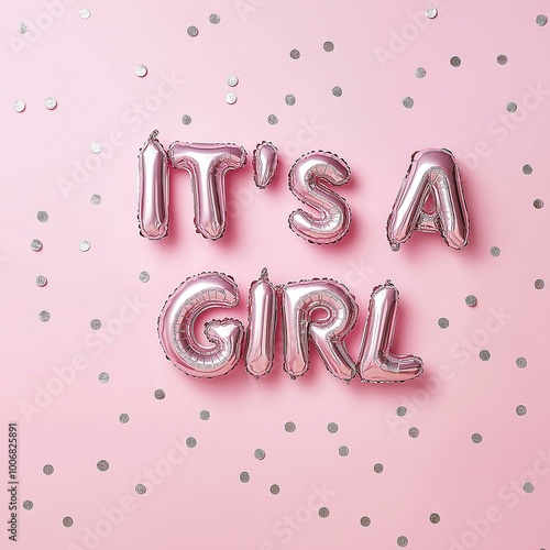 Obraz na płótnie Celebration Template for Gender Reveal Announcements w salonie