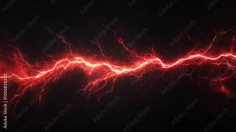 Lightning a red electric flash isolated on a black background Lightning a red electric flash isolated on a black background