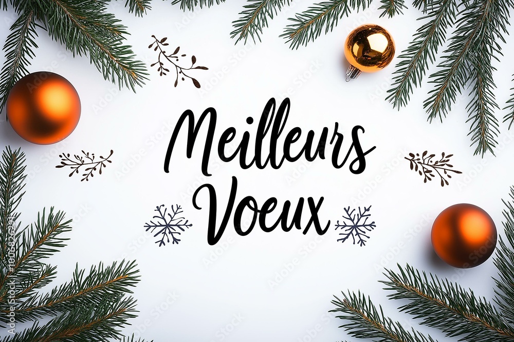 Elegant Holiday Greeting Design with Festive Decorations