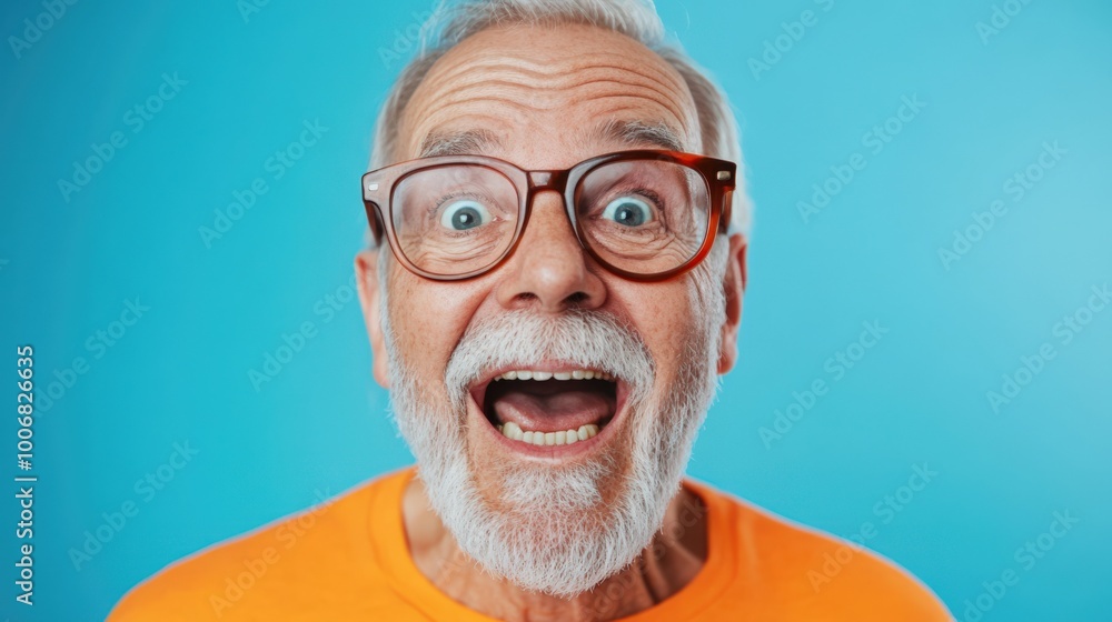 Happy Elderly Man Radiating Positivity Happy Elderly Man Radiating Positivity