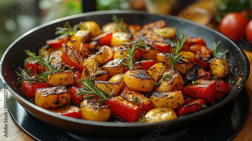 Roasted Peppers and Potatoes with Rosemary