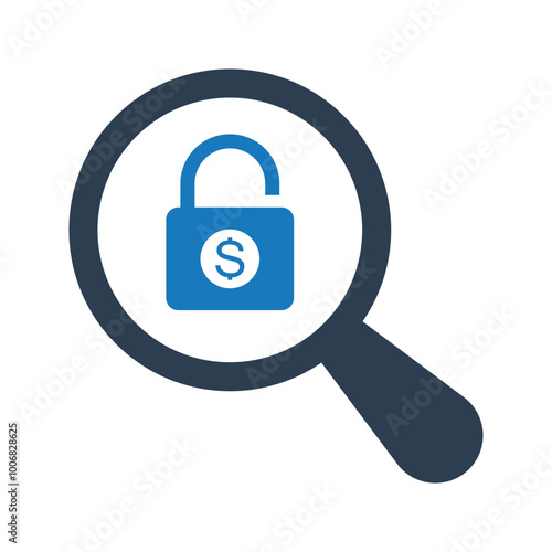 Lock money search icon
