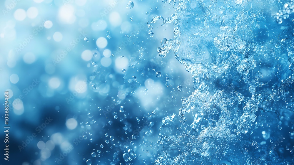 Abstract close-up of blue water droplets and bubbles creating a textured and dynamic background, perfect for nature or freshness-themed concepts. Abstract close-up of blue water droplets and bubbles creating a textured and dynamic background, perfect for nature or freshness-themed concepts.