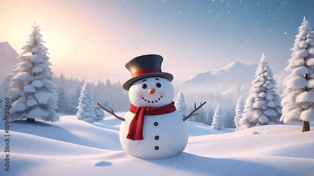 Obraz premium snowman in the snow