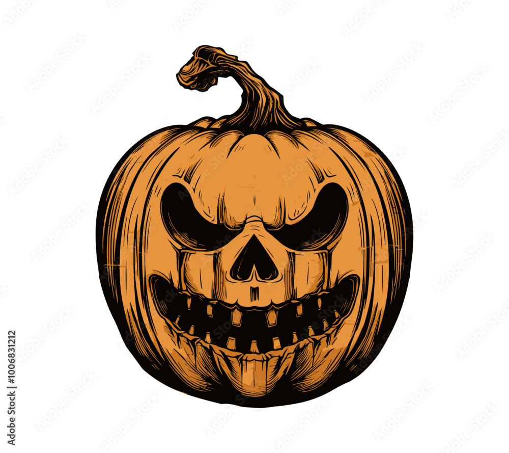 Scary pumpkin spooky horror element vector image Scary pumpkin spooky horror element vector image