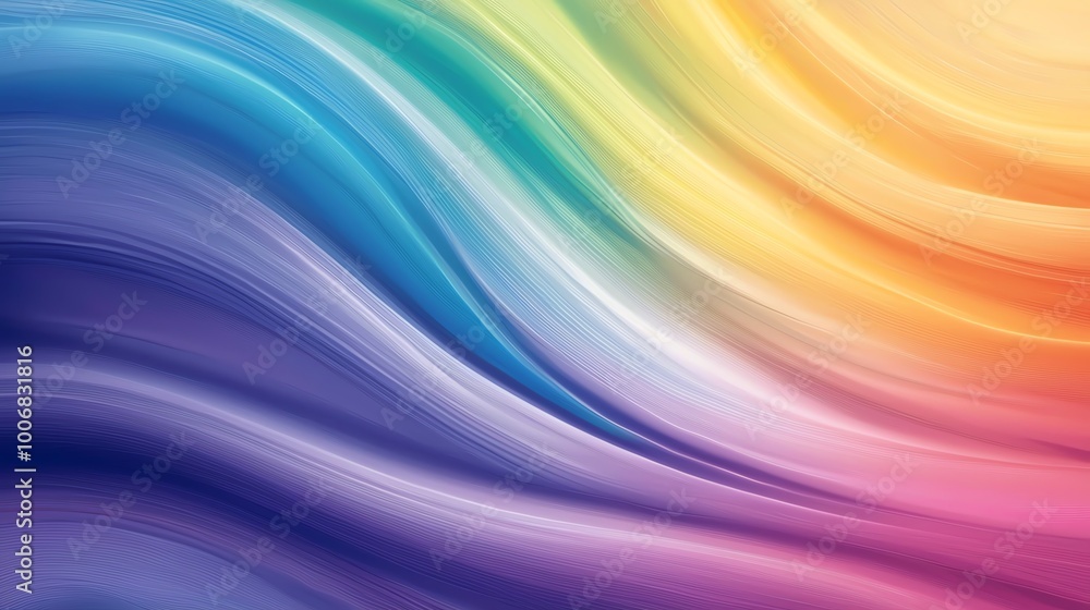 Obraz premium Abstract rainbow wave background with vibrant colors blending seamlessly. Perfect for design, art, and creative projects.