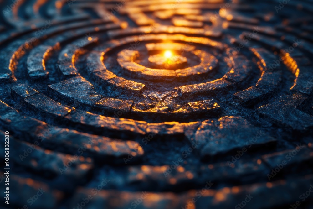 a complex maze showcasing self-discovery on a spiritual journey concept banner with intricate patterns a complex maze showcasing self-discovery on a spiritual journey concept banner with intricate patterns