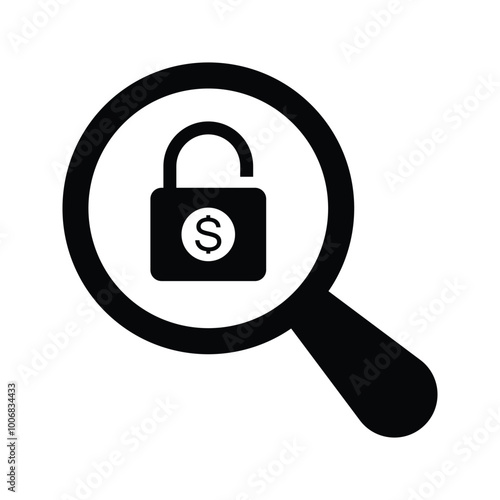 Lock money search icon
