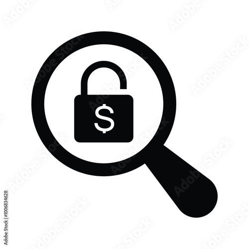 Lock money search icon