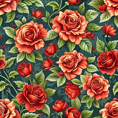 seamless pattern with roses