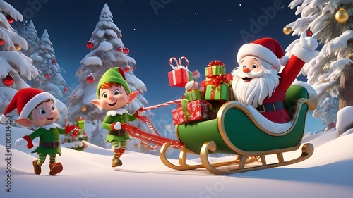 santa claus on a sledge