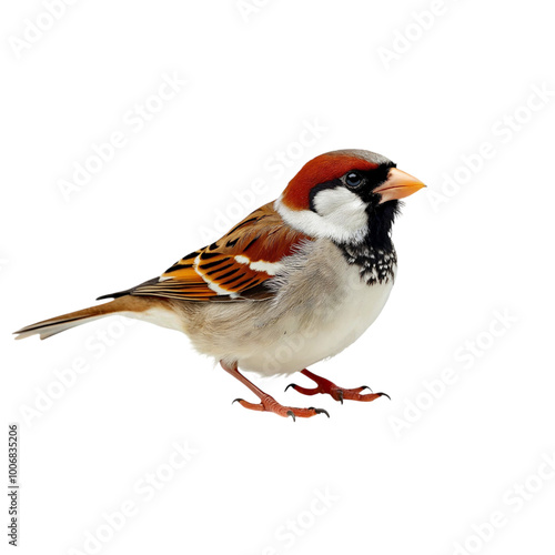 female cardinal ,isolated on white background , transparent png image