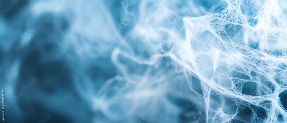 A detailed view of a blue-and-white background, dominated by rising smoke from its upper portion A detailed view of a blue-and-white background, dominated by rising smoke from its upper portion