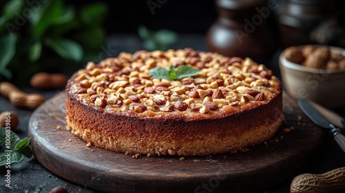 Homemade Nut Tart with a Golden Crust