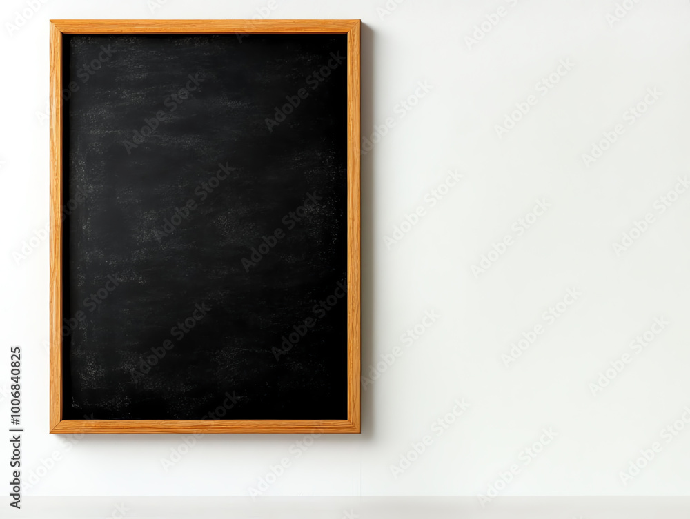 Black chalkboard with wooden frame on white isolated background. Black chalkboard with wooden frame on white isolated background.
