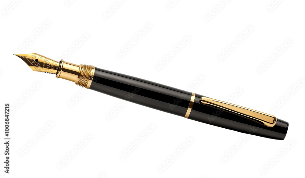 Elegant fountain pen with gold accents Elegant fountain pen with gold accents