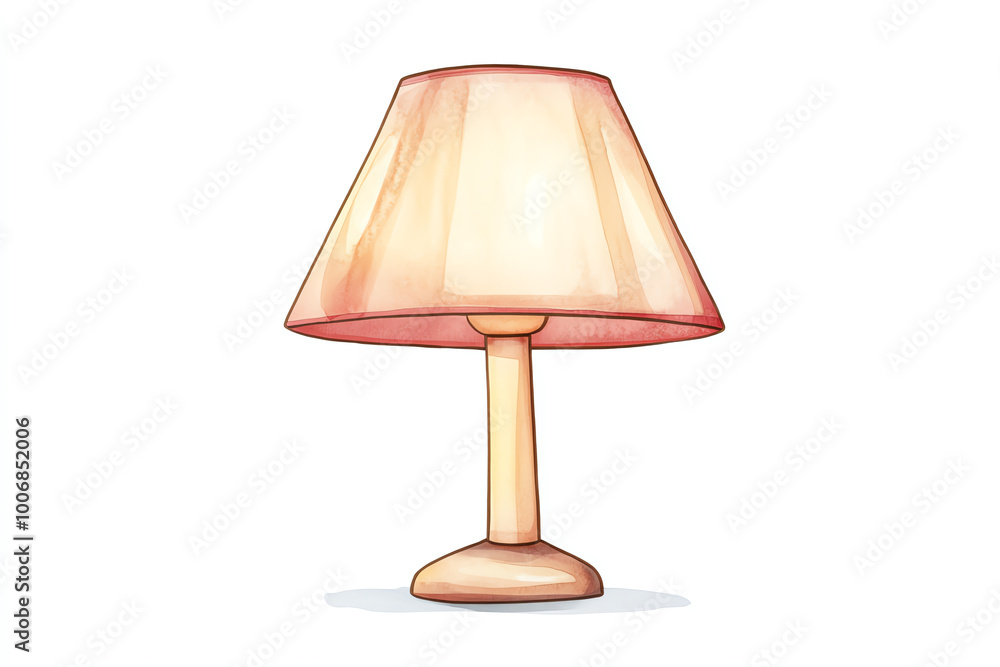 Cartoon style lamp with a warm light shade, isolated on a white background. Cartoon style lamp with a warm light shade, isolated on a white background.