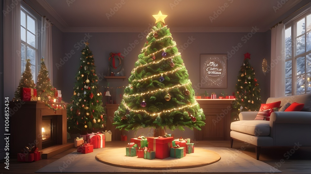 christmas tree with presents christmas tree with presents