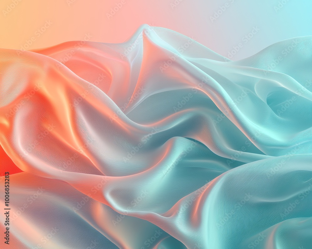 Obraz premium Serene Fluidity Abstract Pastel Shape on Gradient Background