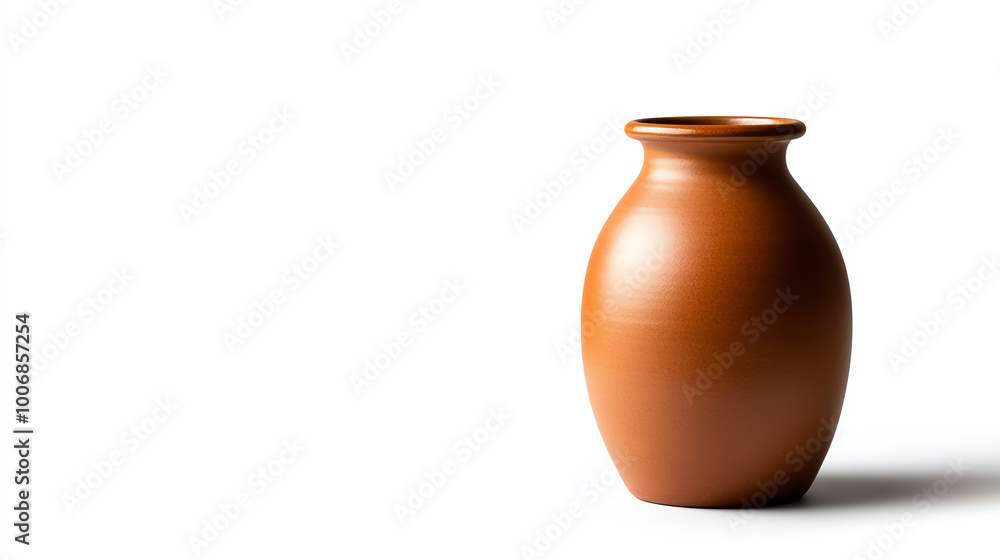 Clay vase on a white isolated background. Clay vase on a white isolated background.