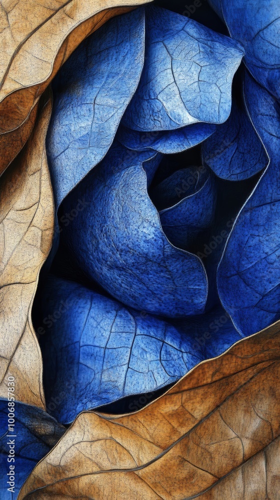 Obraz premium abstract close-up of blue and brown