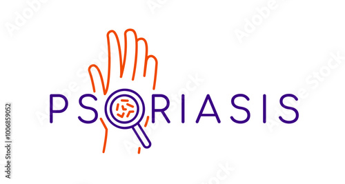 Psoriasis linear logo. Vector illustration isolated on a white background