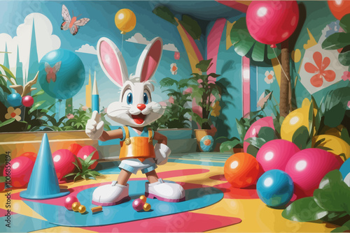 kids decoration party theme wallpaper rabbit