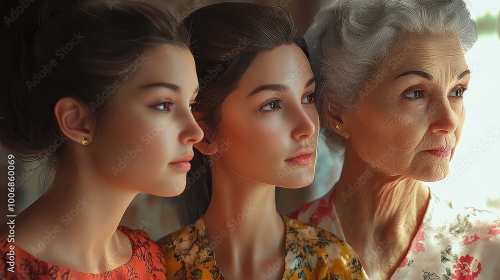 mother, daughter and grandmother, three generations generative ai mother, daughter and grandmother, three generations generative ai