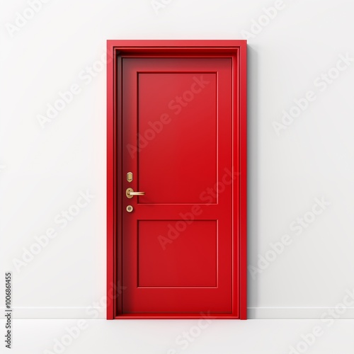 red door with background,generative ai illustration